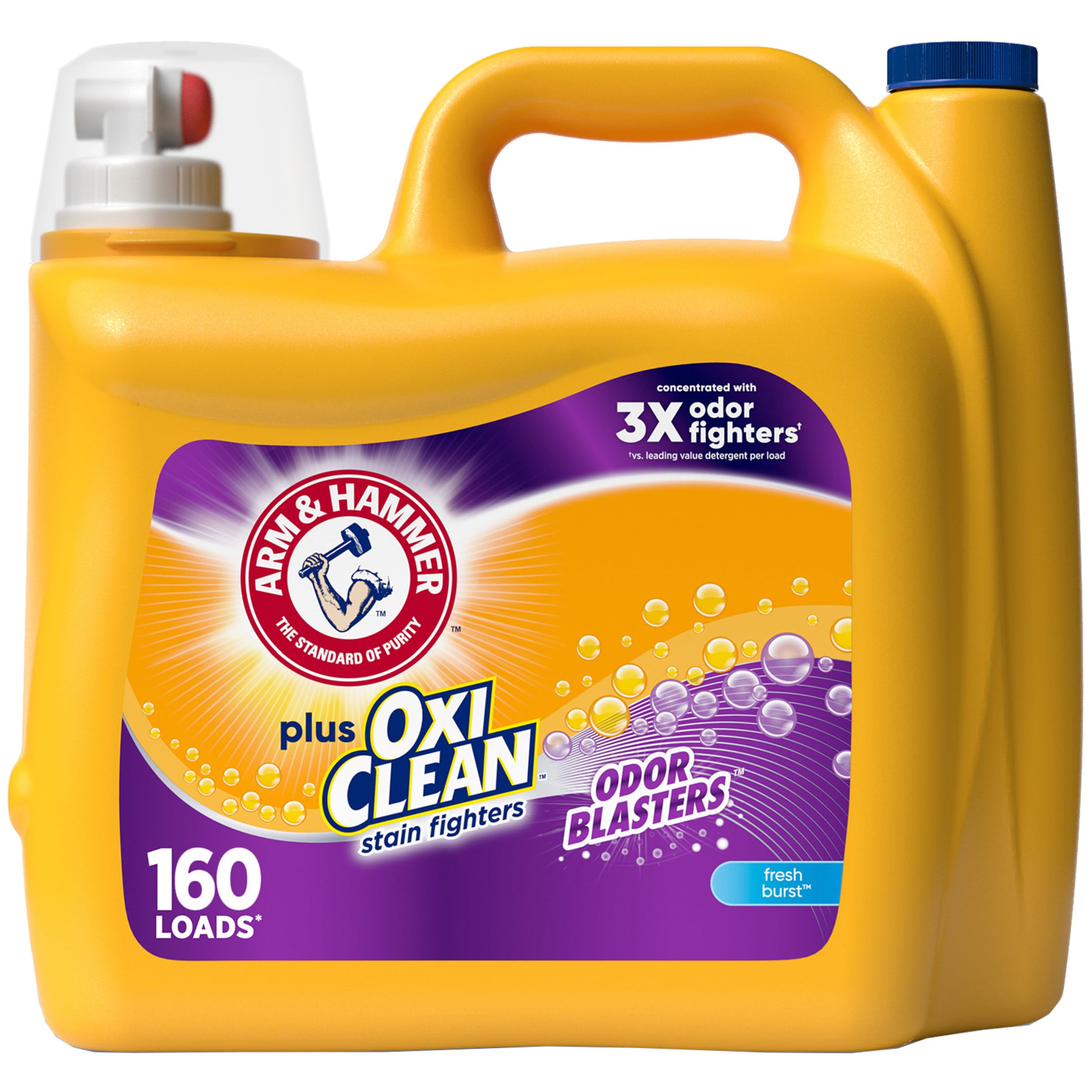 Arm & Hammer Odor Blasters タイド洗剤 Arm & Hammer Plus OxiClean Odor Blasters Fresh Burst, 160 Loads